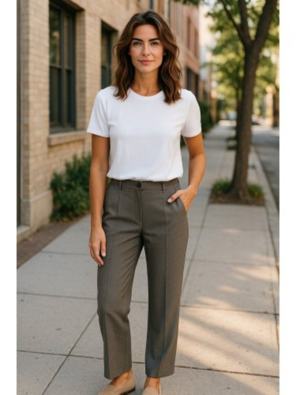 Chadwick’s SHAPE BENFITS Tummy Control Brown Dress Pants Ladies Size 16P